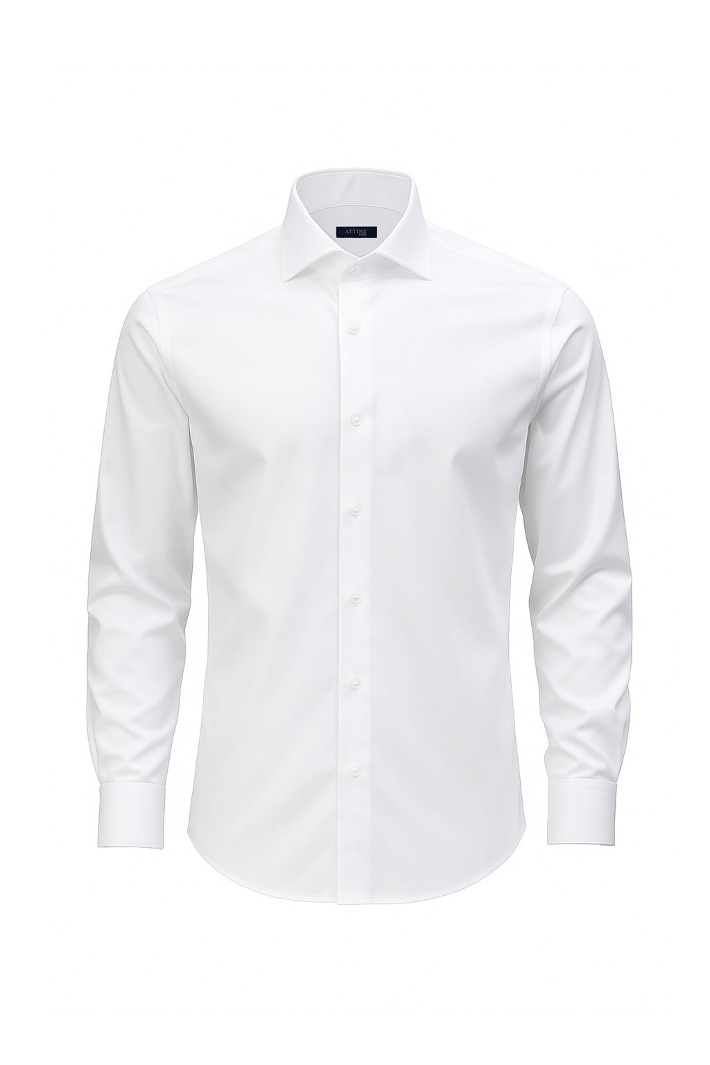 Crisp White Giza Cotton Dress Shirt