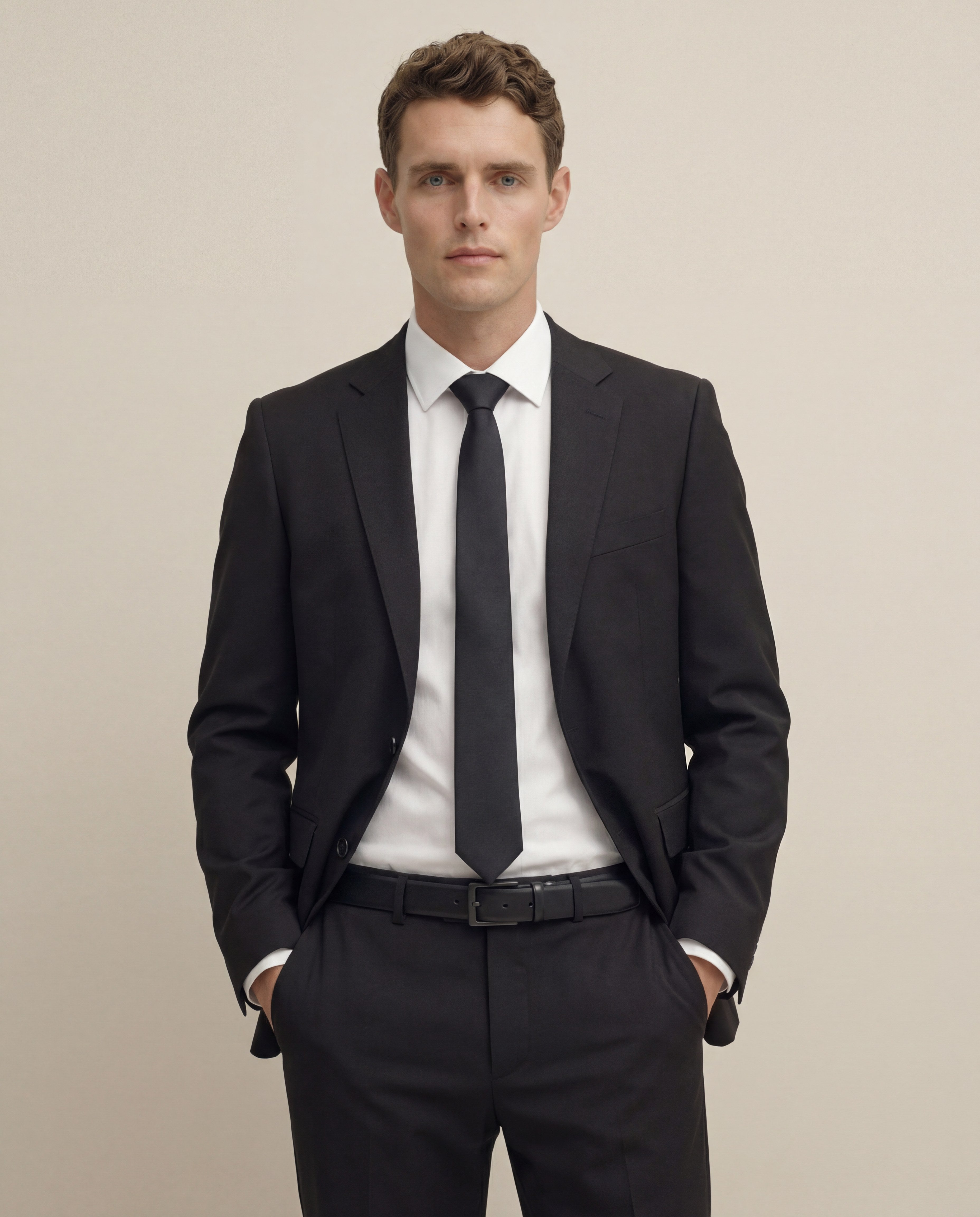 Midnight Navy Tailored Wool Suit