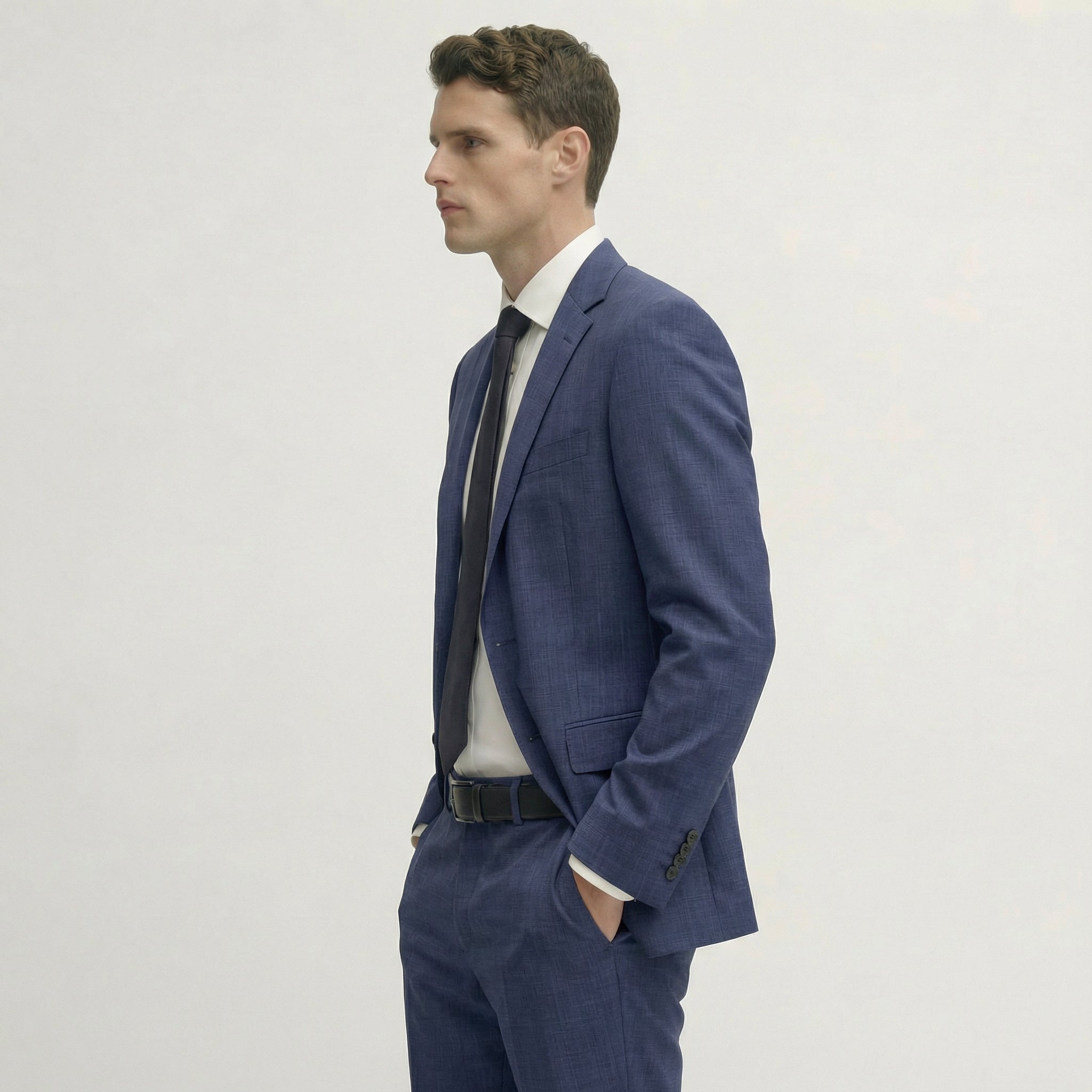 Royal Blue Tailored Wool Suit