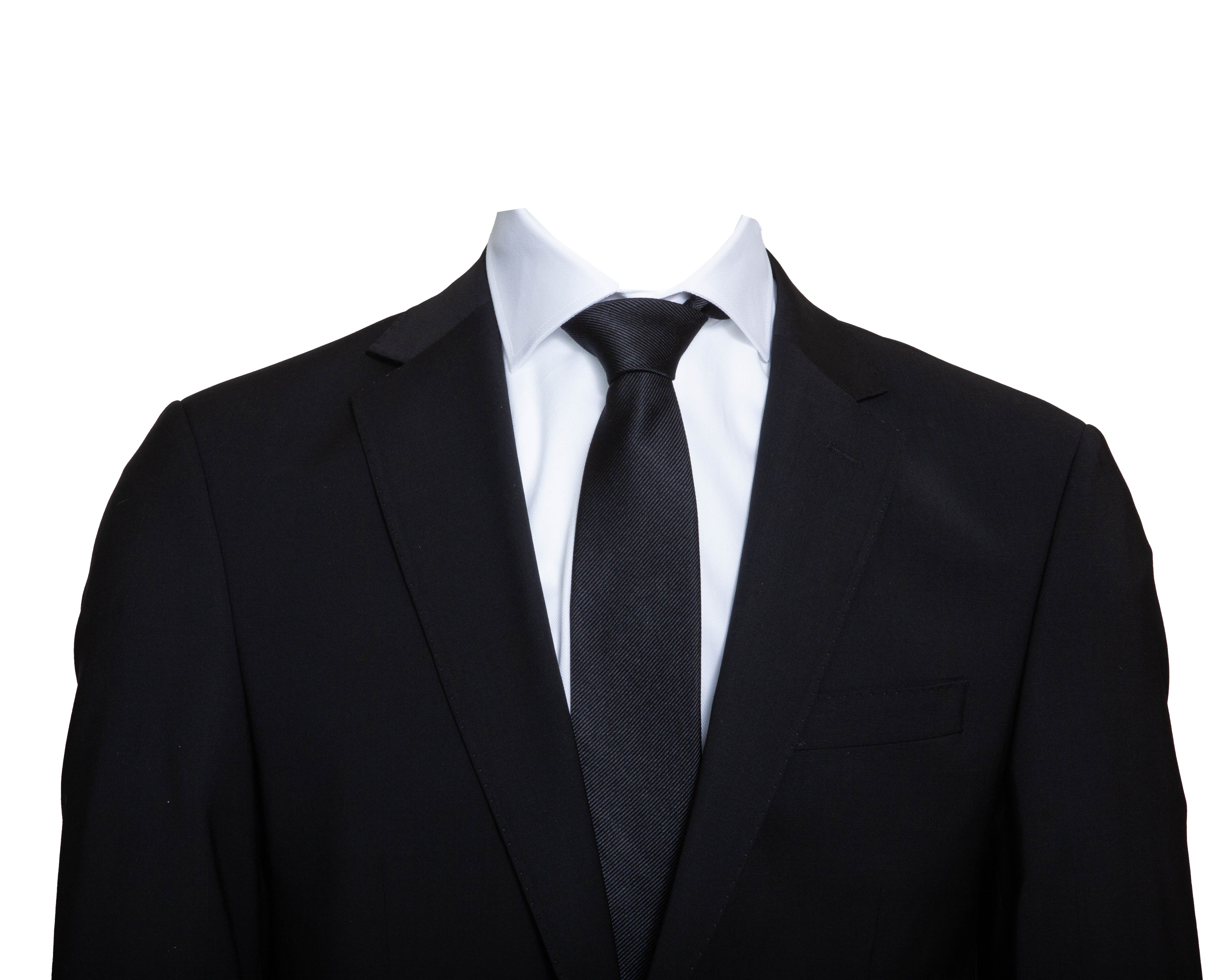 Black Tailored Wool Suit