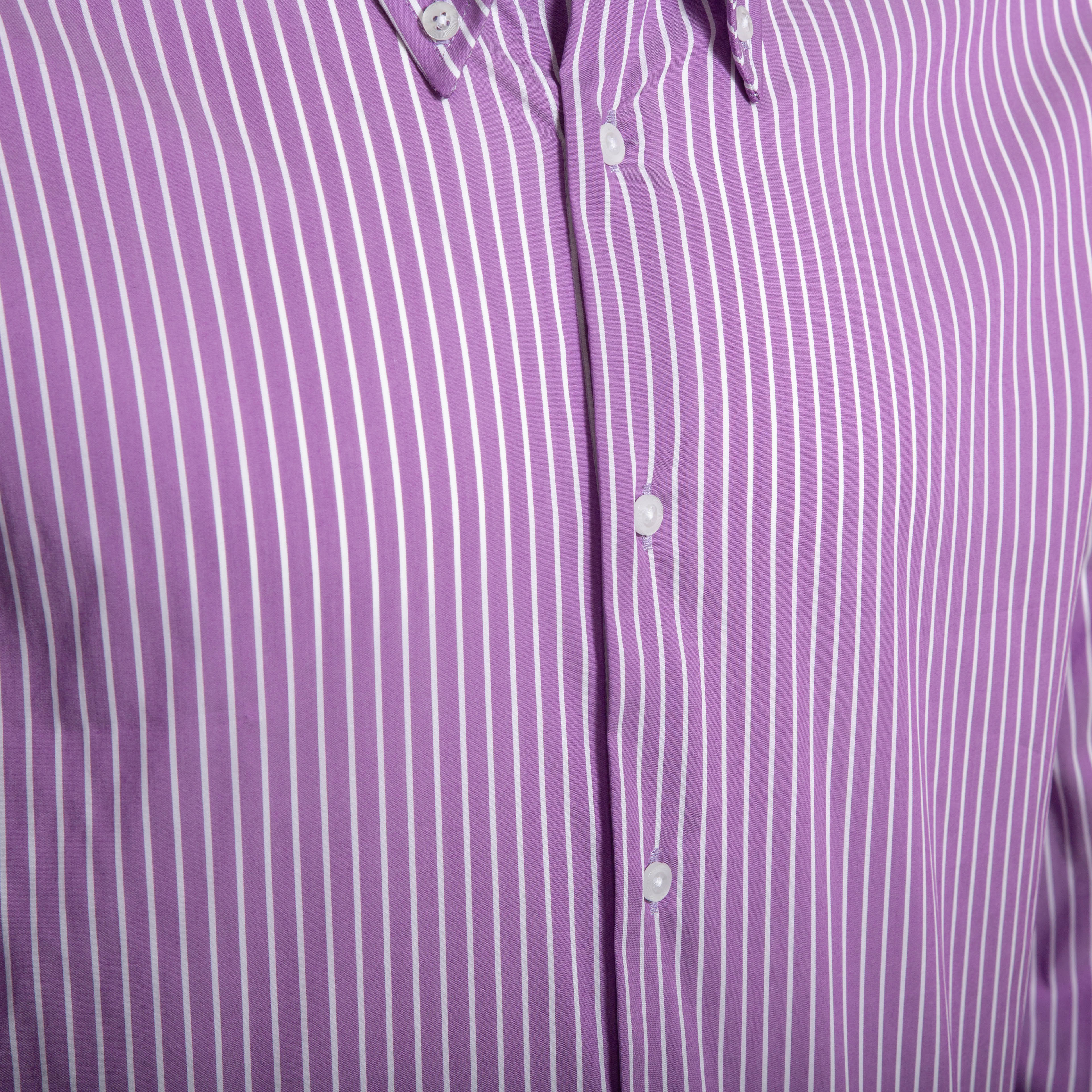 Fine Purple Stripe Giza Cotton Shirt