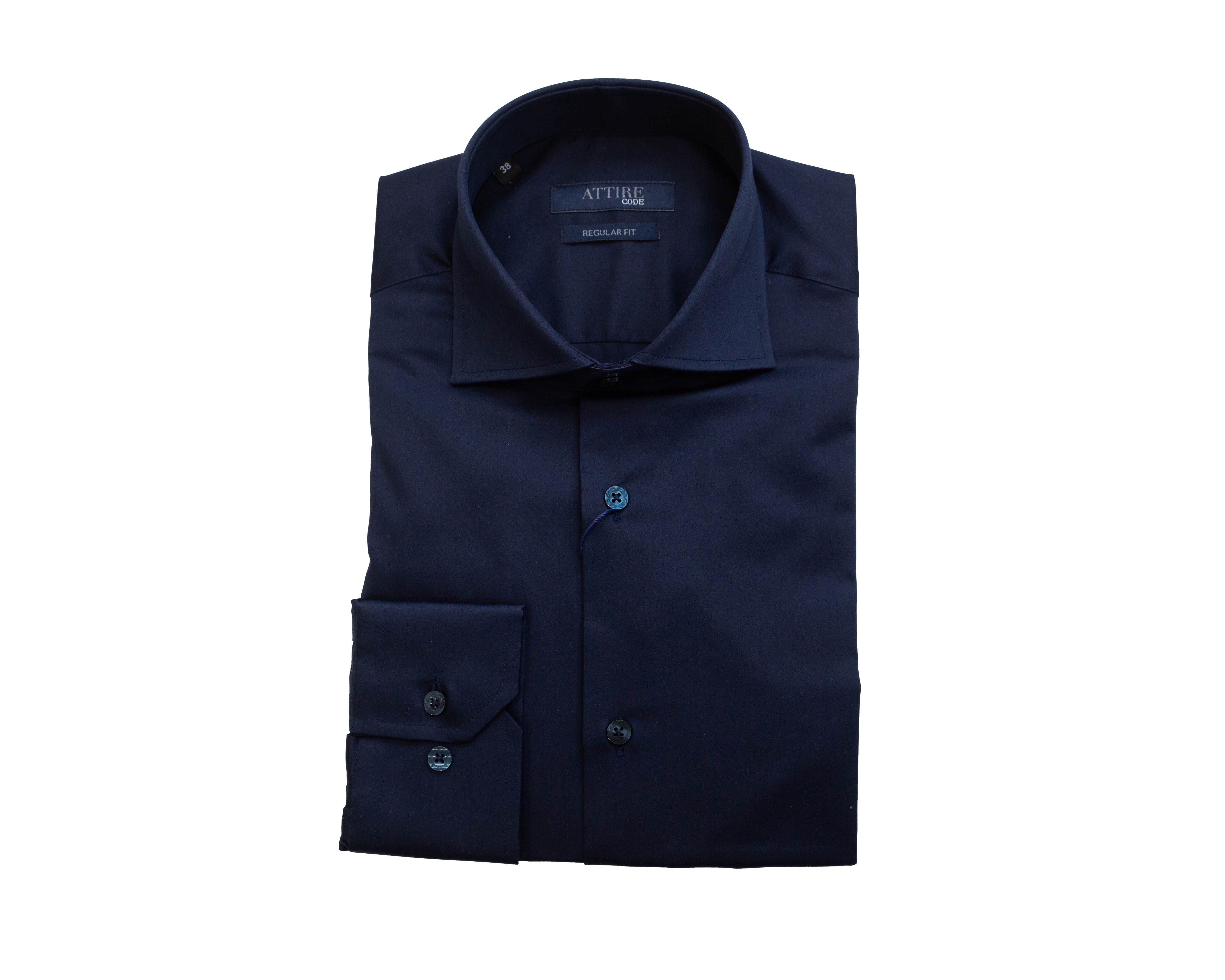 Deep Navy Giza Cotton Dress Shirt
