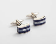 Navy Stripe Cufflinks
