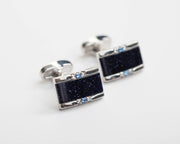 Midnight Stone Silver Cufflinks
