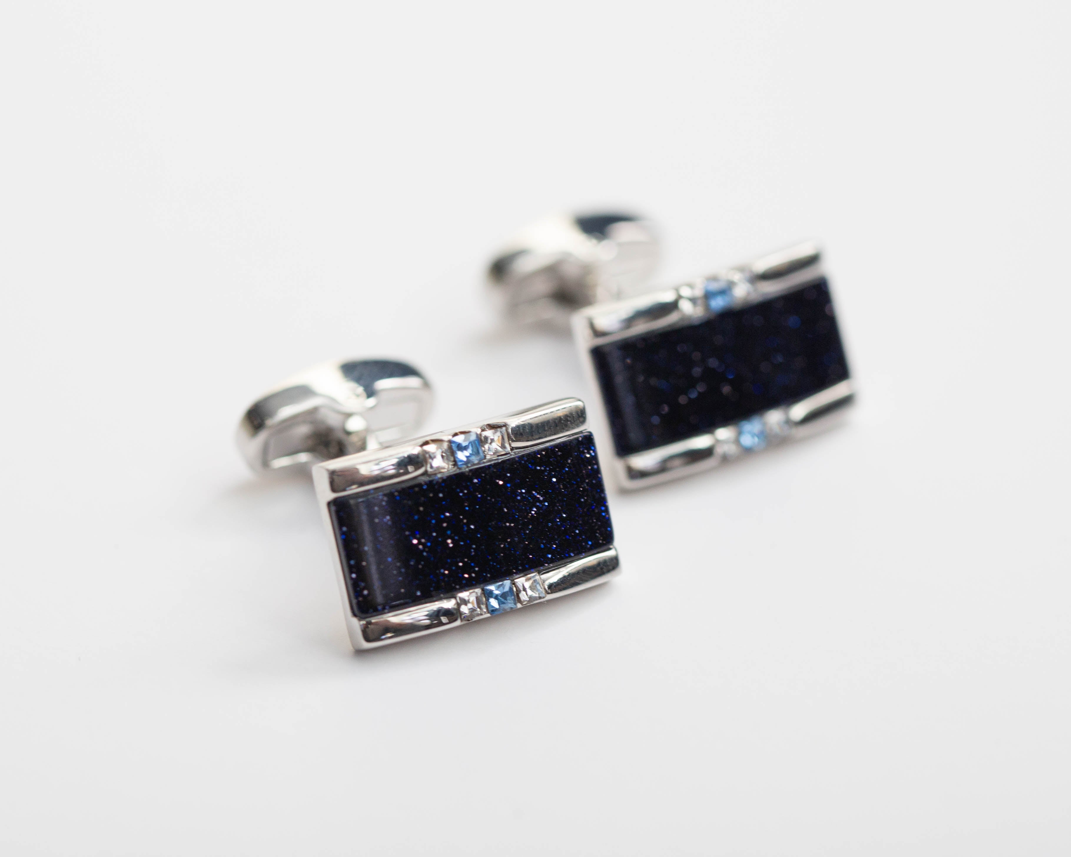 Midnight Stone Silver Cufflinks