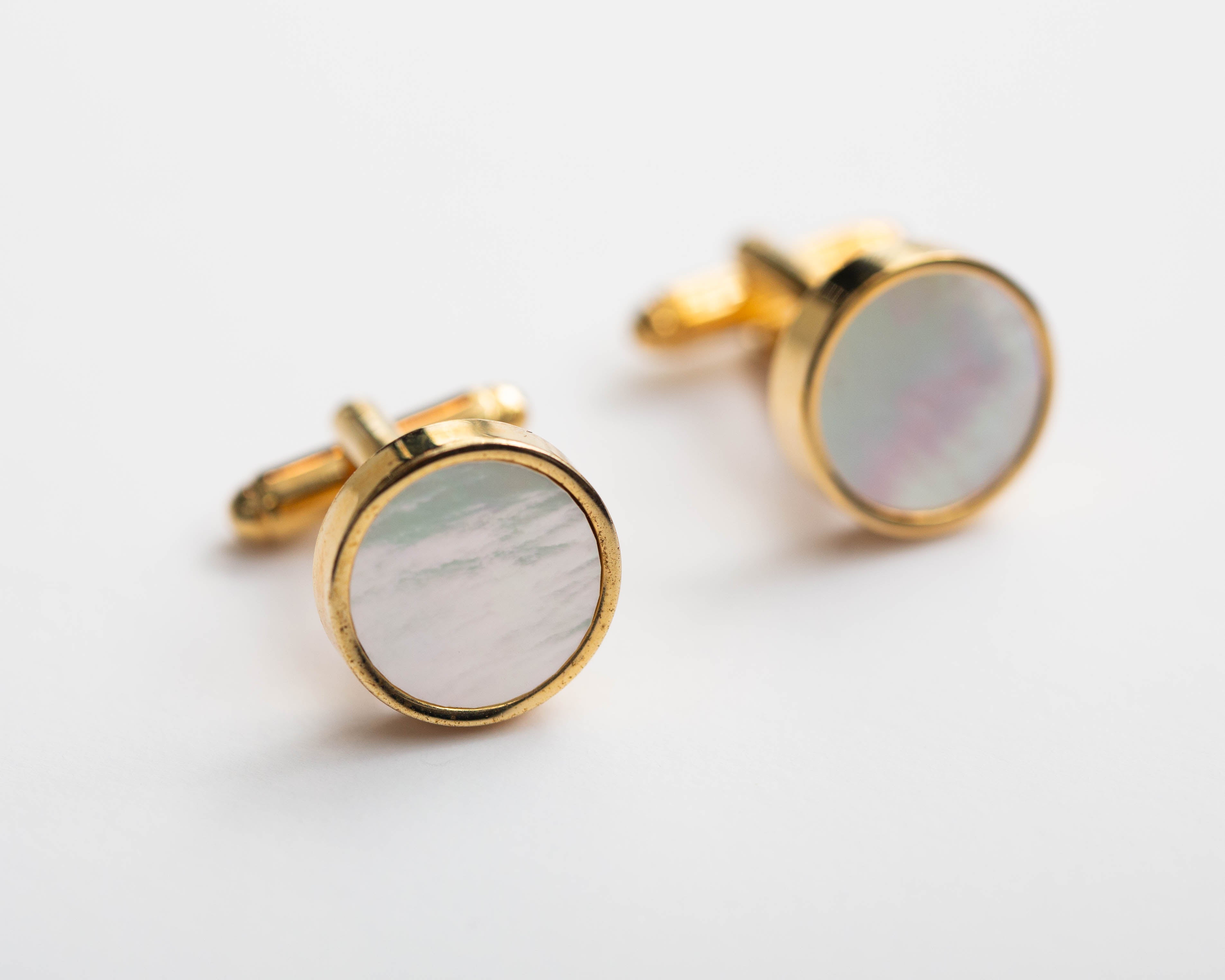 Mother of Pearl Gold Cufflinks