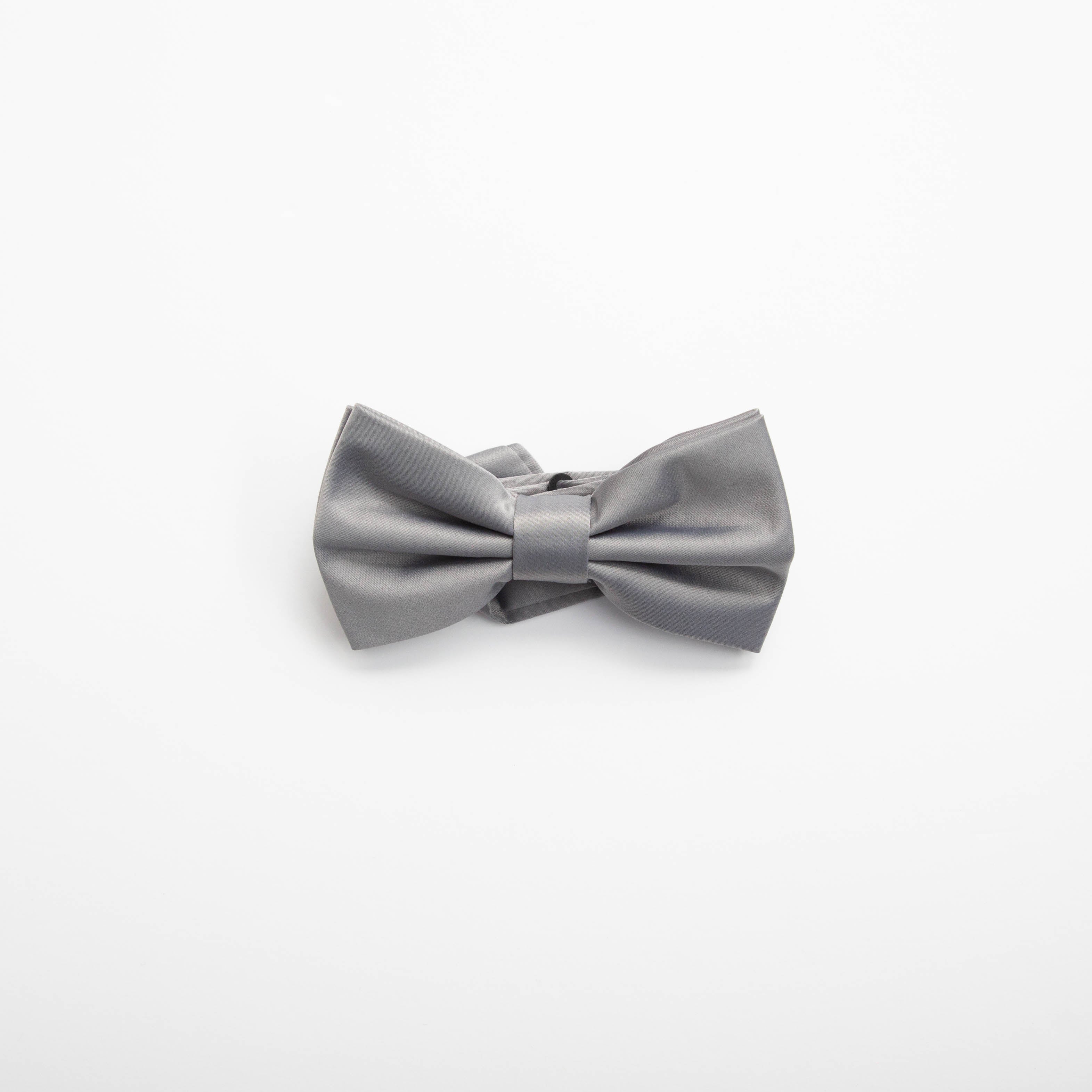 Silver Grey Silk Bow Tie