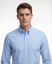 Fine Blue Stripe Giza Cotton Shirt