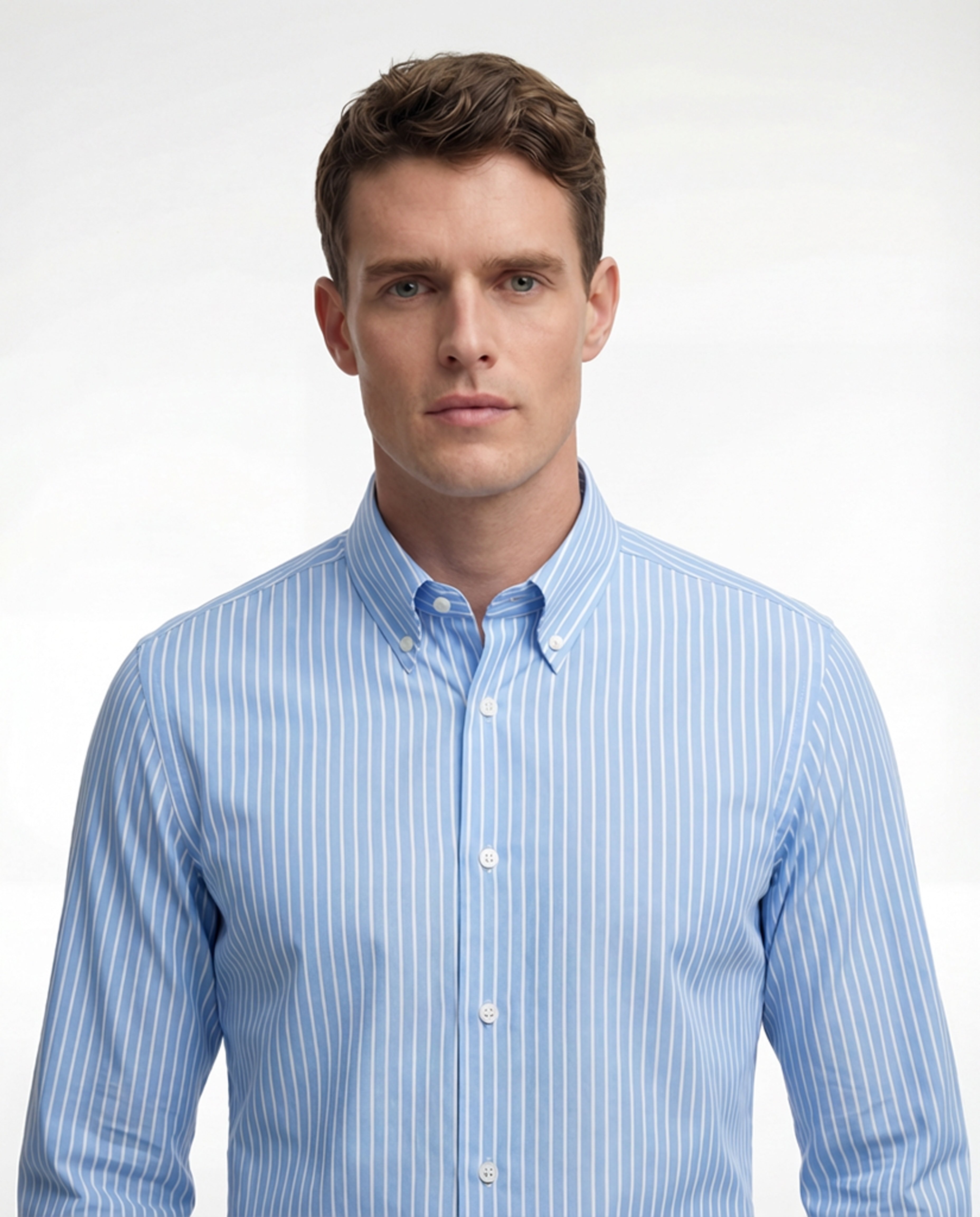 Fine Blue Stripe Giza Cotton Shirt
