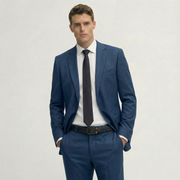 Steel Blue Tailored Wool Suit