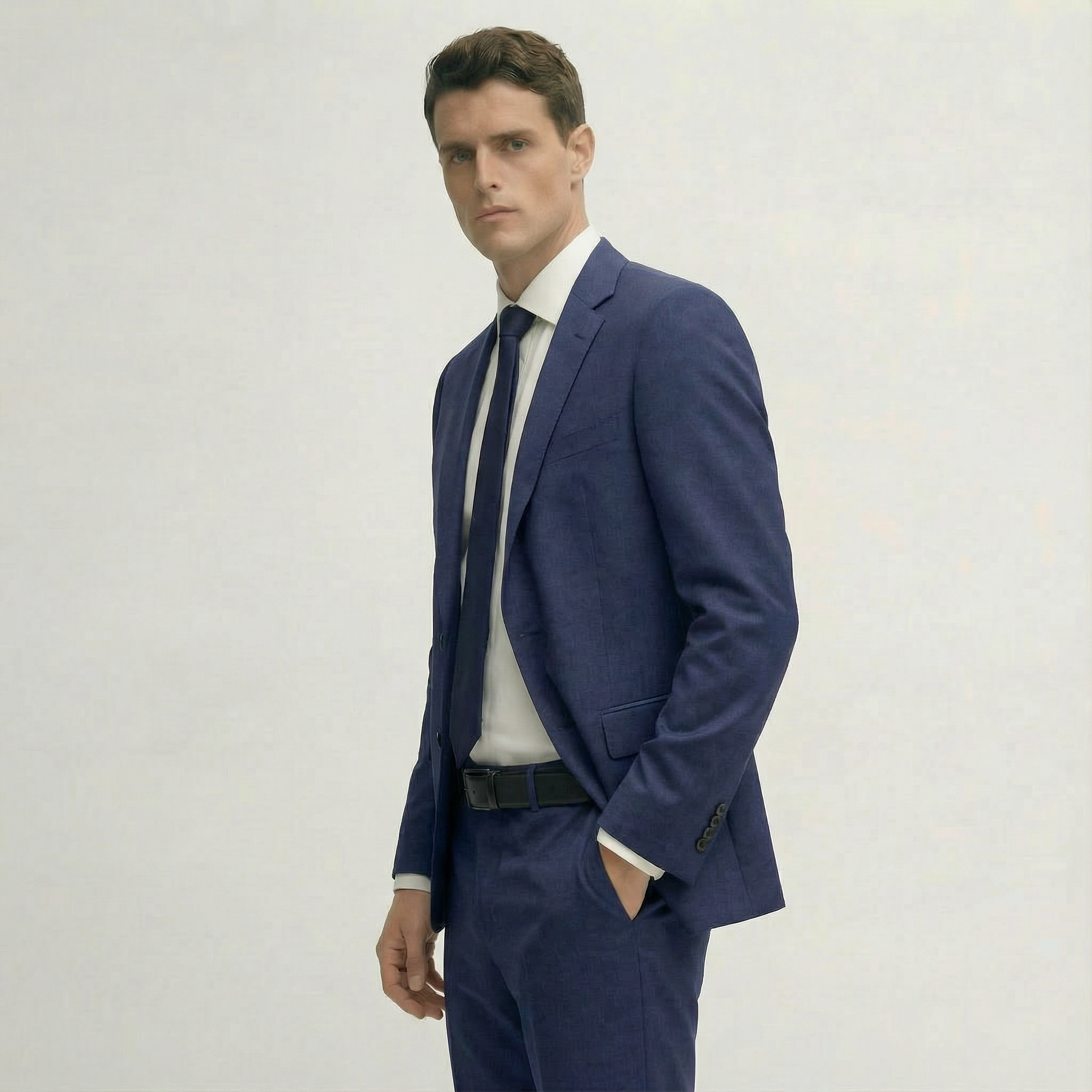 Royal Blue Tailored Wool Suit