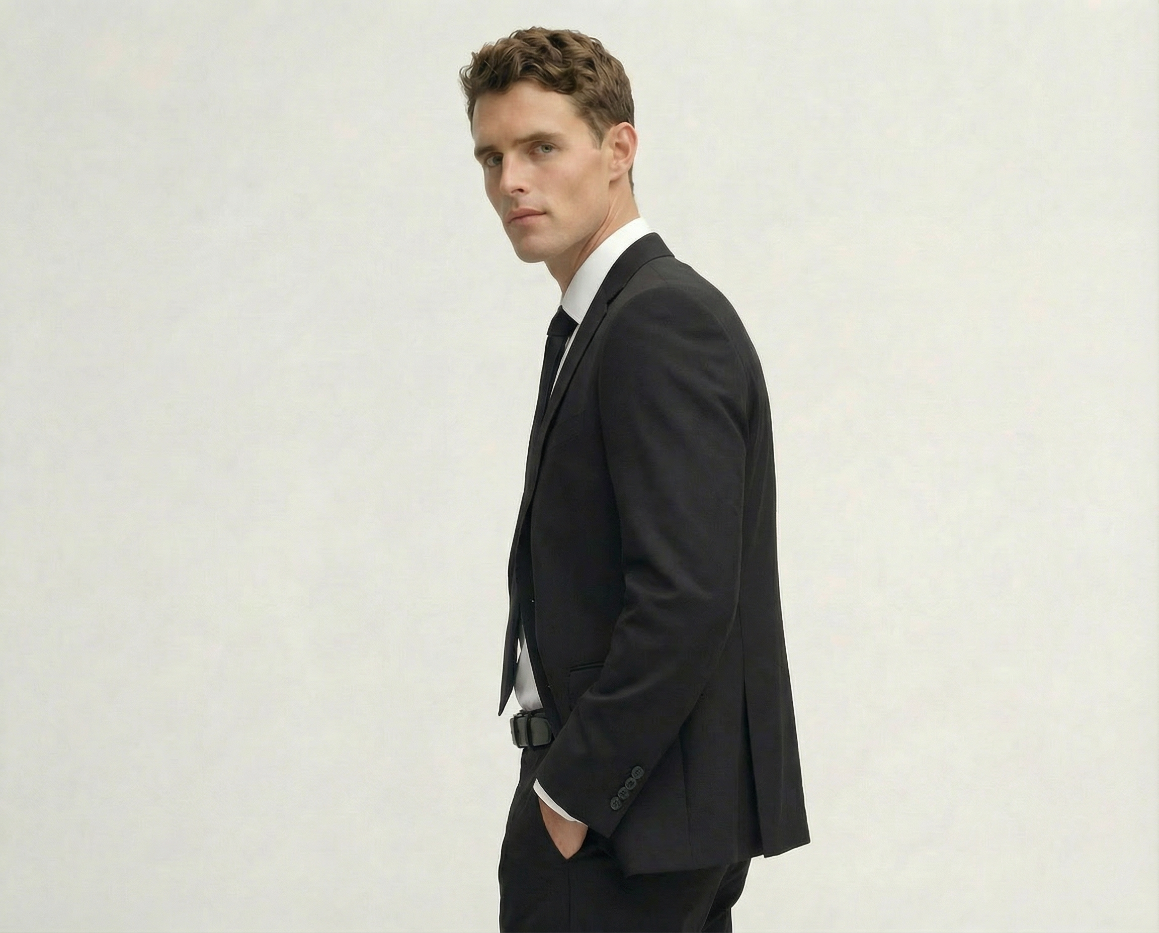 Midnight Navy Tailored Wool Suit