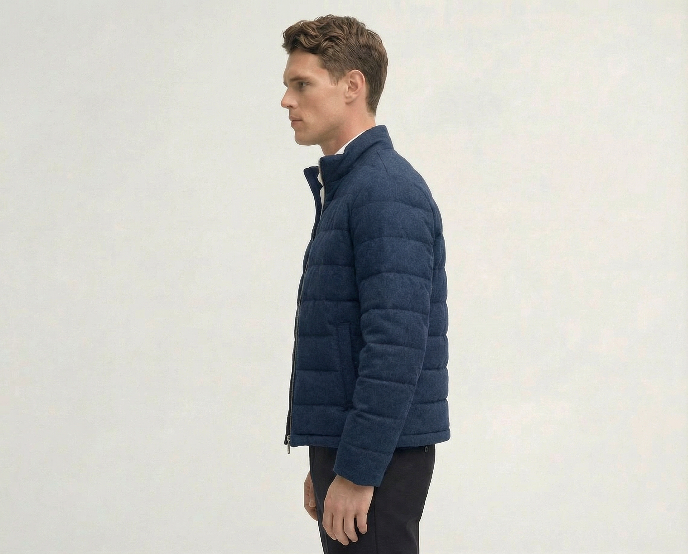 Midnight Navy Quilted Wool Jacket