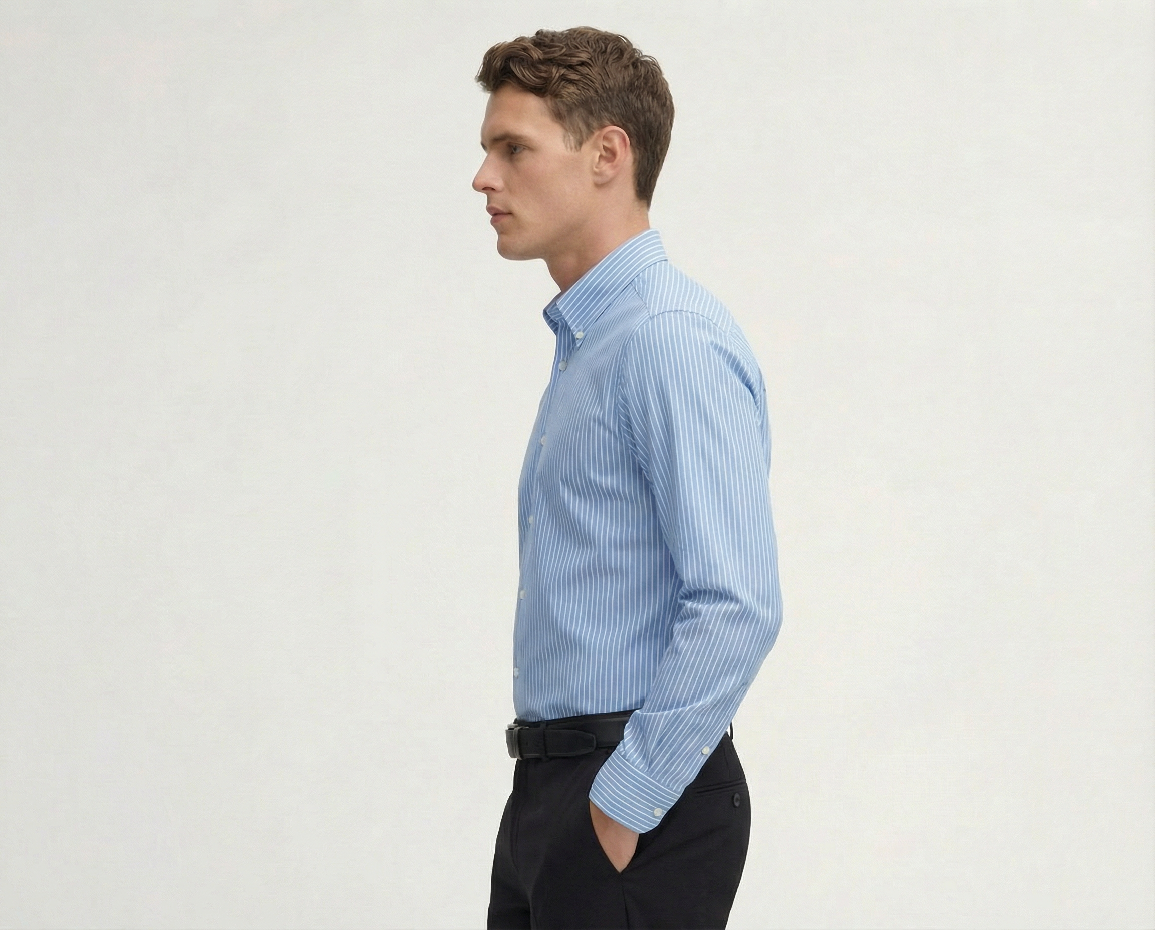 Fine Blue Stripe Giza Cotton Shirt