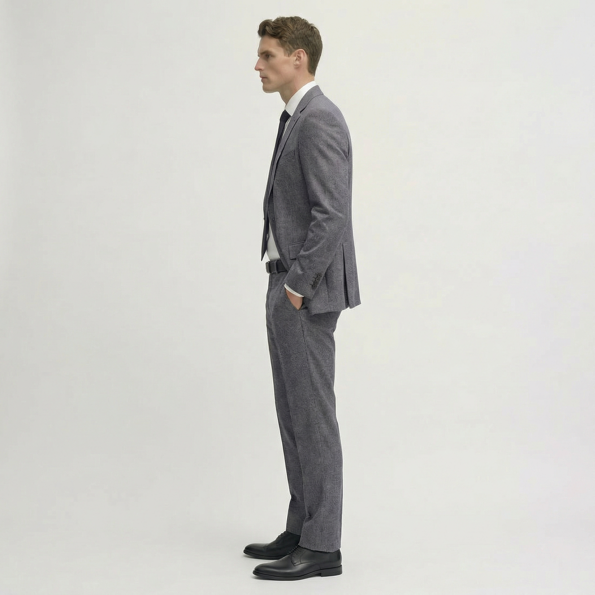 Grey Tailored Wool Suit