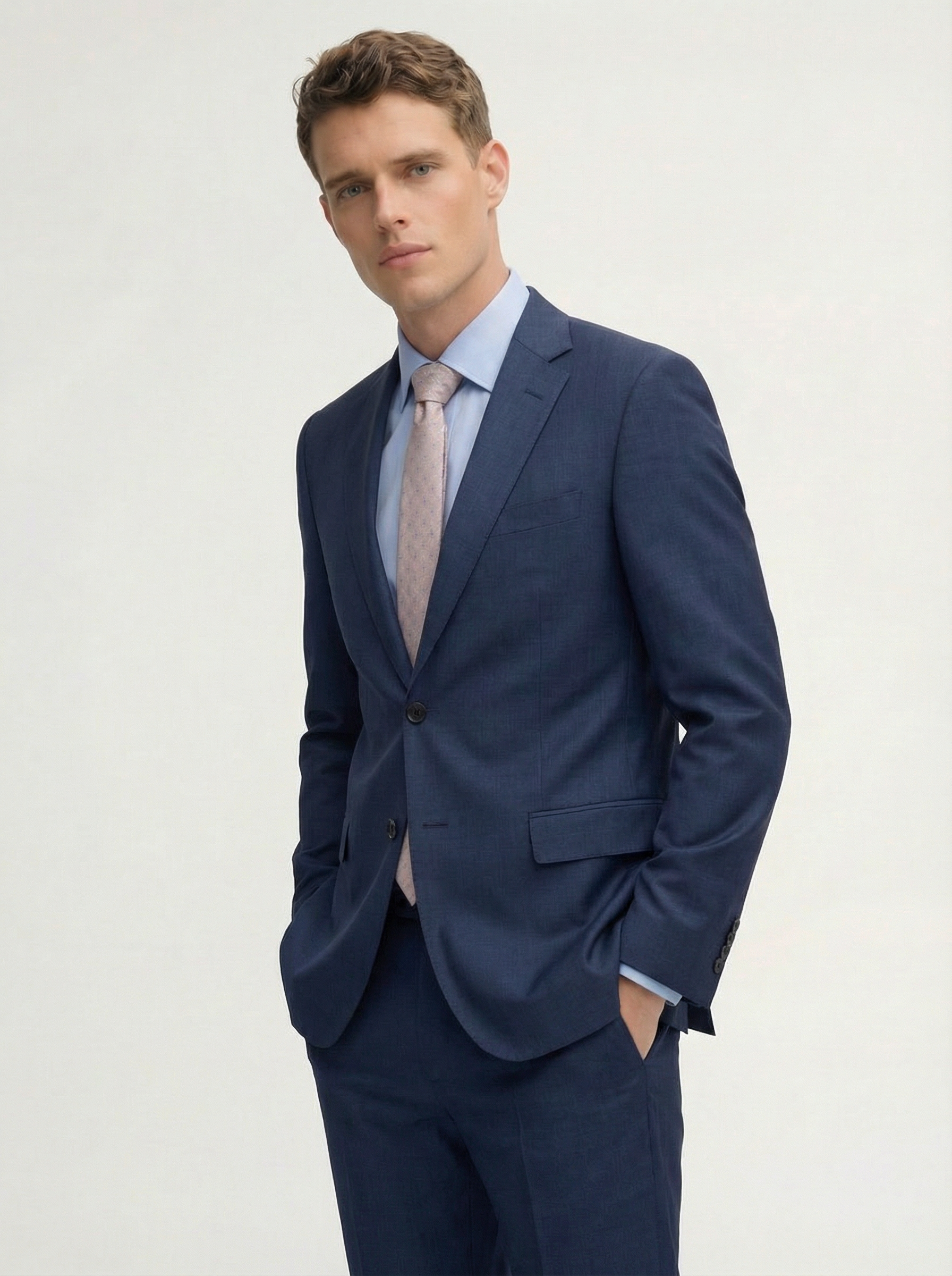 Midnight Navy Tailored Wool Suit