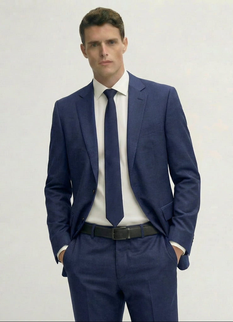 Royal Blue Tailored Wool Suit