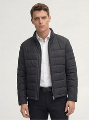 Charcoal Grey Quilted Wool Jacket