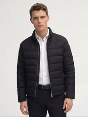 Jet Black Quilted Wool Jacket