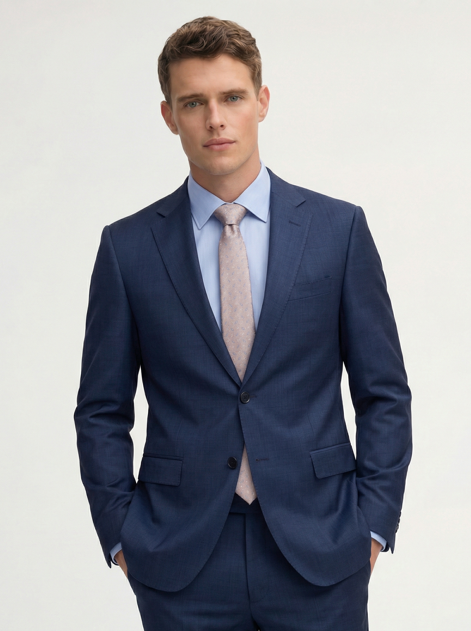 Midnight Navy Tailored Wool Suit