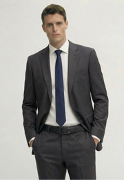 Jet Black Tailored Wool Suit