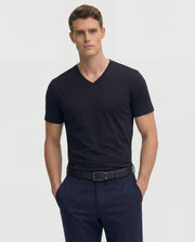 Jet Black V-Neck Supima Cotton T-Shirt