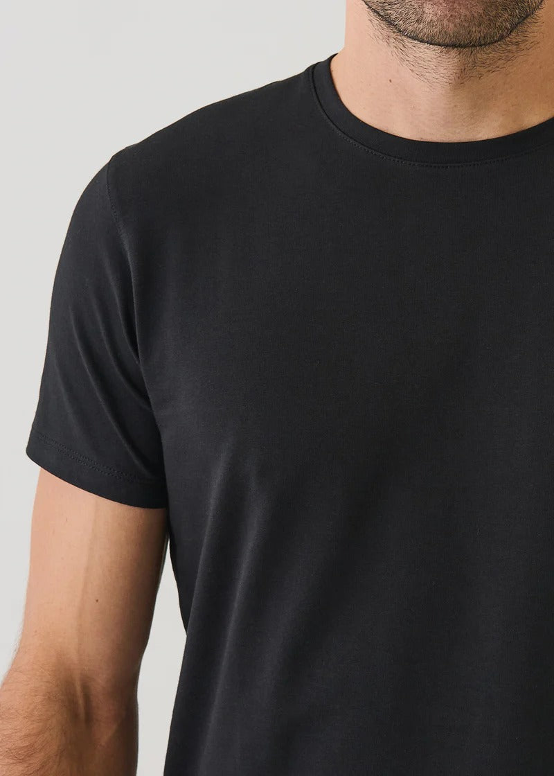 Jet Black Crew Neck Supima Cotton T-Shirt