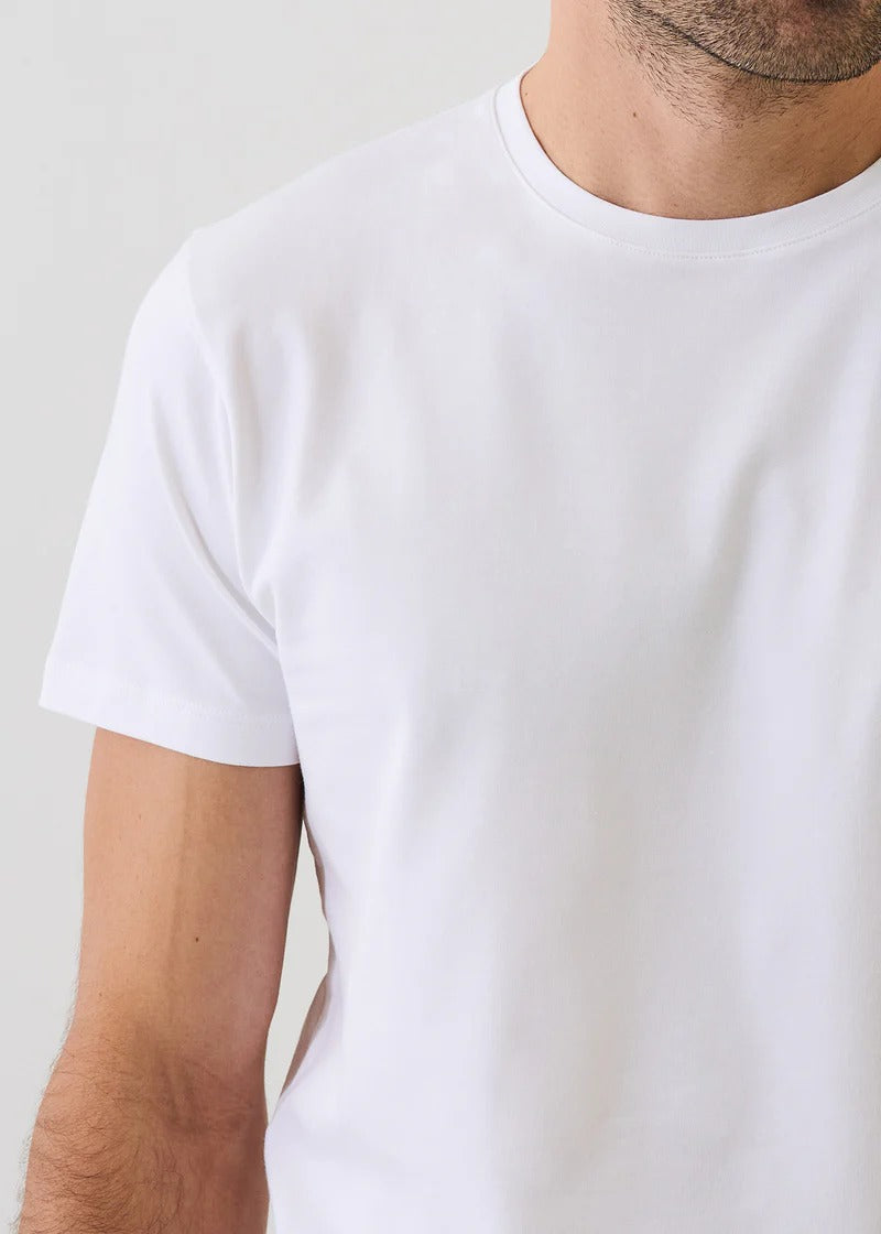 Crisp White Crew Neck Supima Cotton T-Shirt