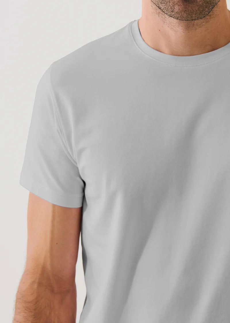 Soft Grey Crew Neck Supima Cotton T-Shirt