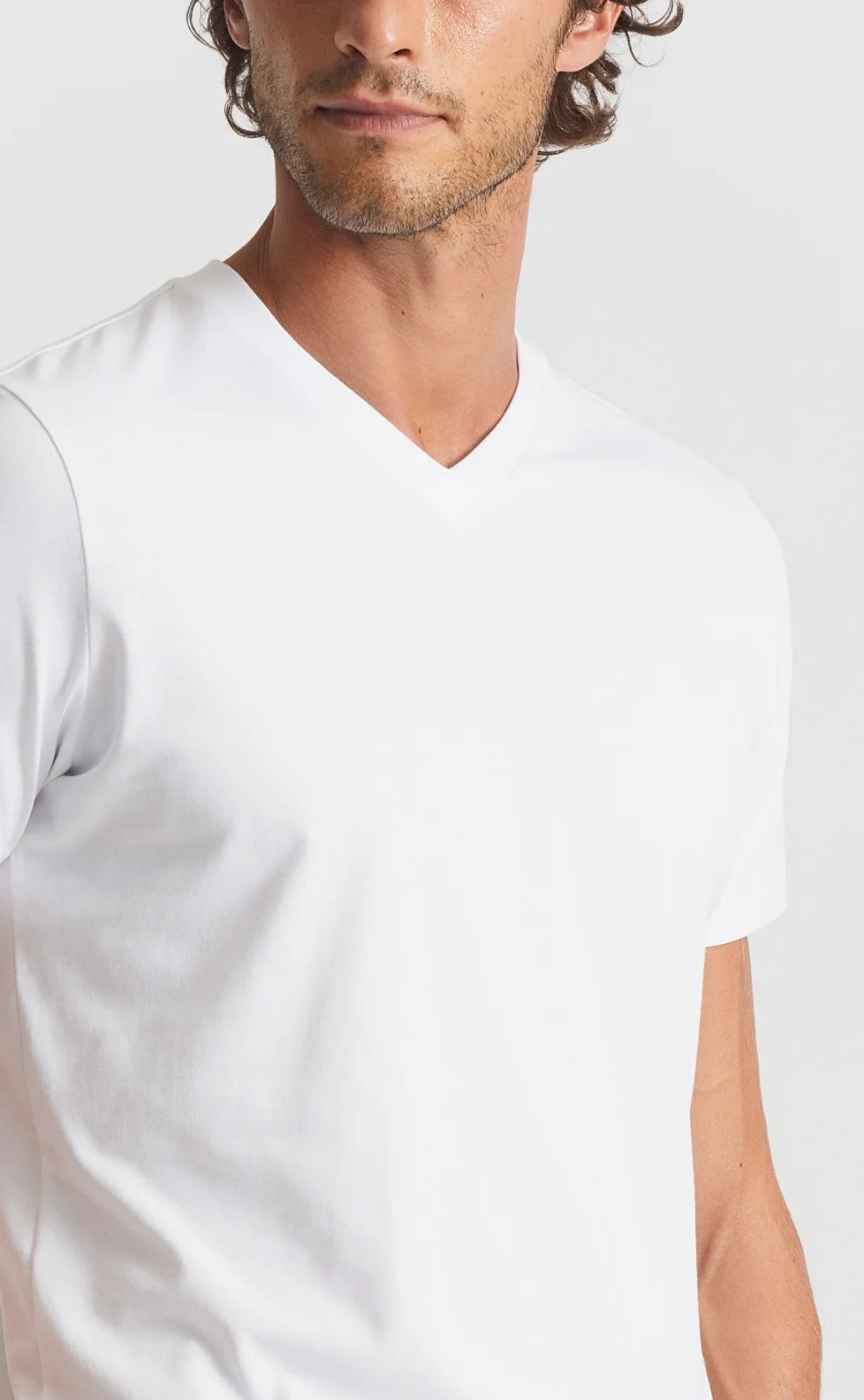 Crisp White V-Neck Supima Cotton T-Shirt