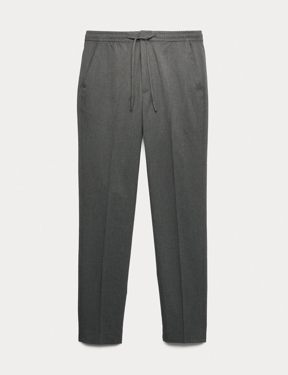 Charcoal Grey Tailored Drawstring Trousers