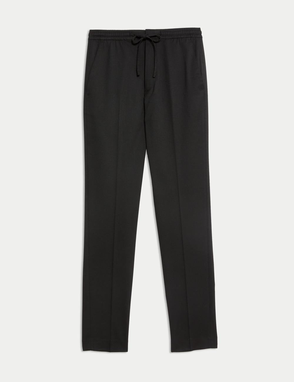 Midnight Navy Tailored Drawstring Trousers
