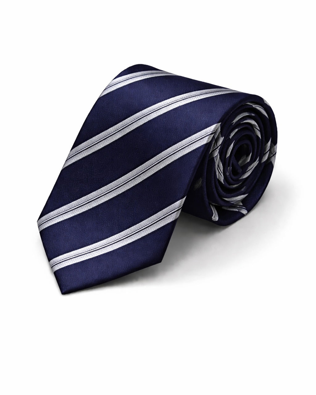 Striped Navy Silk Tie