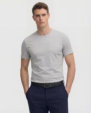Soft Grey Crew Neck Supima Cotton T-Shirt