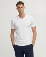 Crisp White V-Neck Supima Cotton T-Shirt