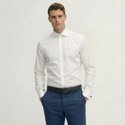 Crisp White Giza Cotton Dress Shirt