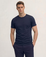 Midnight Navy Crew Neck Supima Cotton T-Shirt