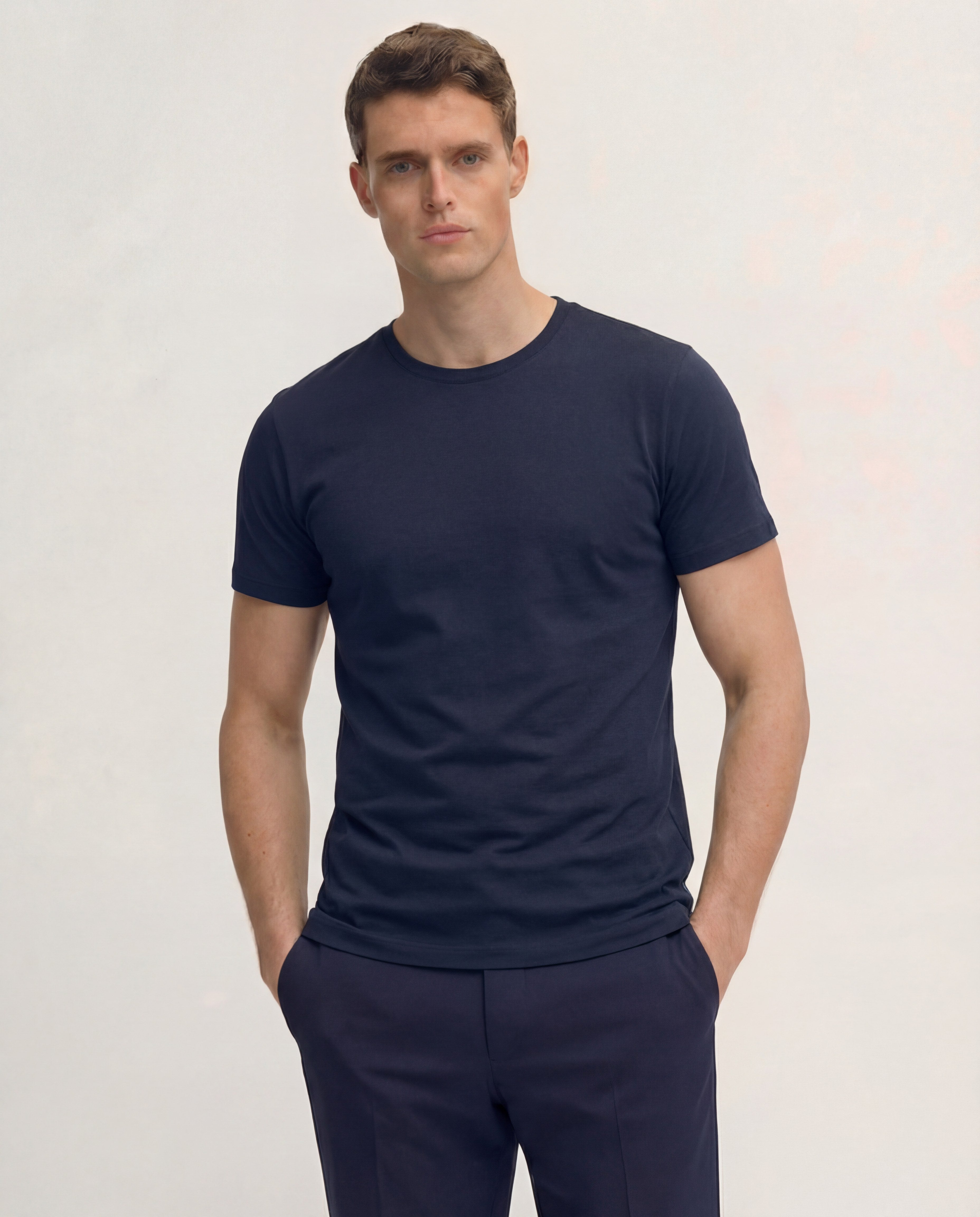 Midnight Navy Crew Neck Supima Cotton T-Shirt
