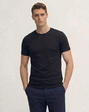 Jet Black Crew Neck Supima Cotton T-Shirt