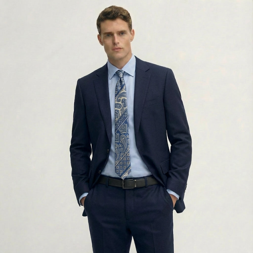 Midnight Navy Tailored Wool Suit