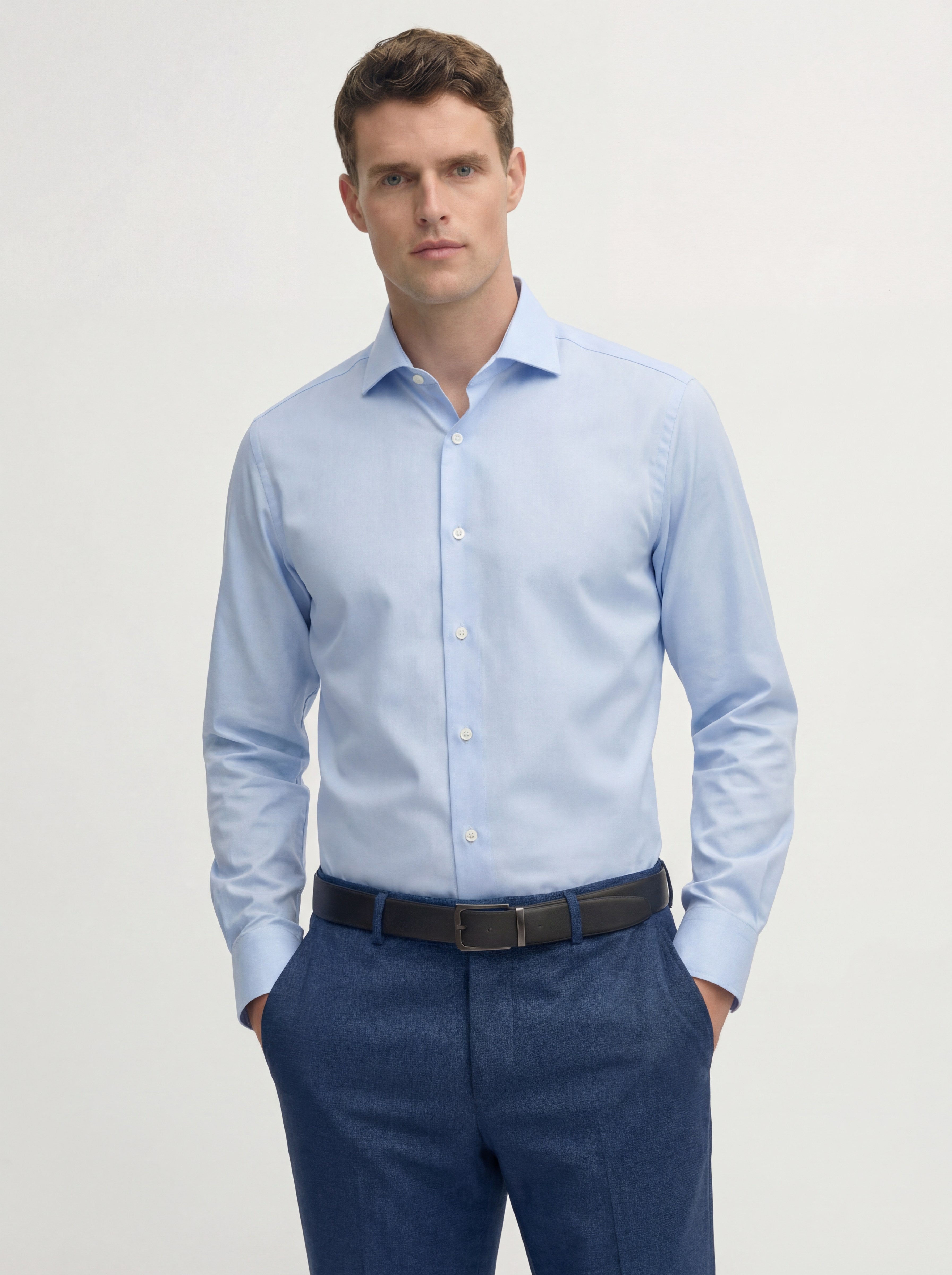Sky Blue Giza Cotton Dress Shirt
