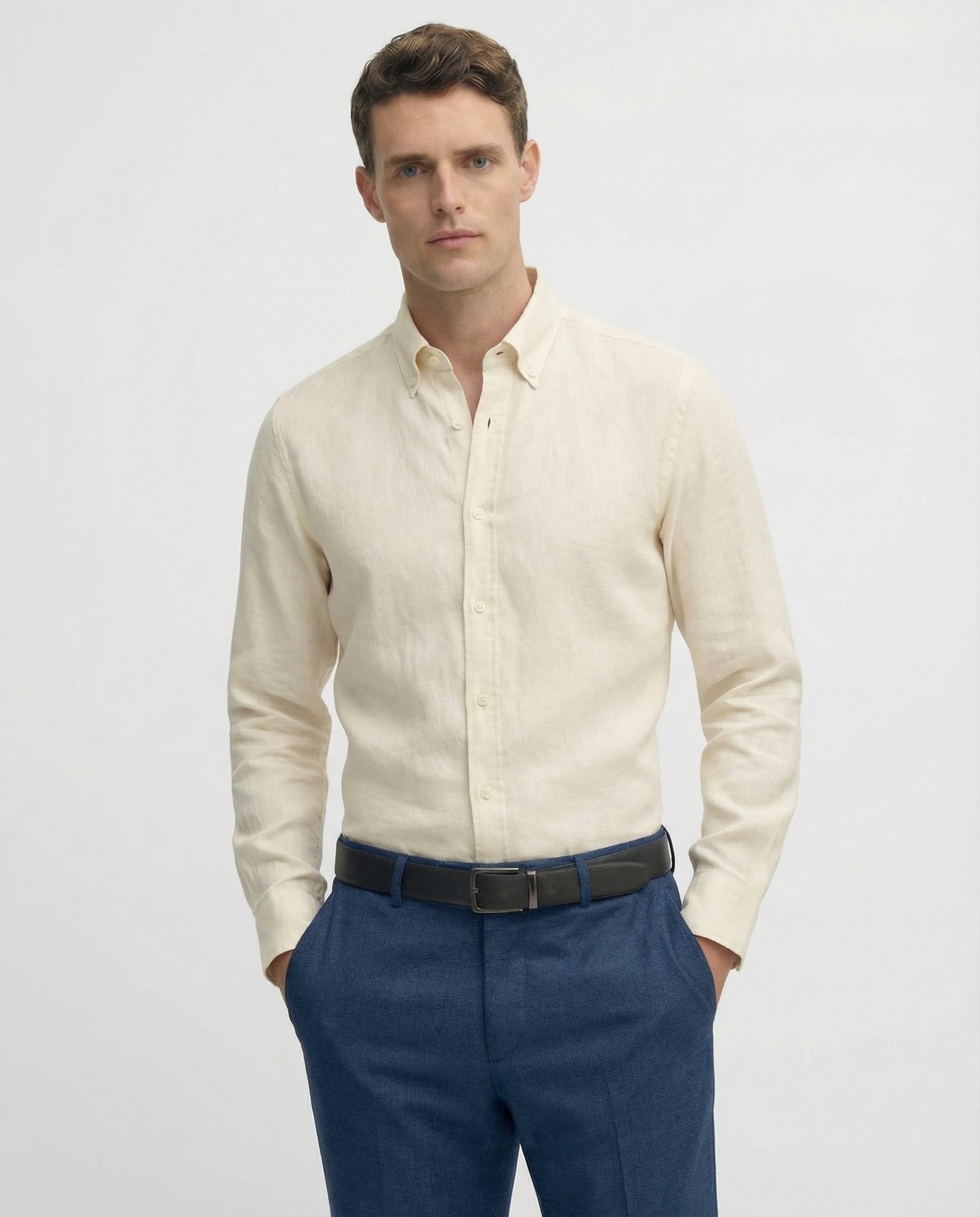 Sand Beige Linen Shirt